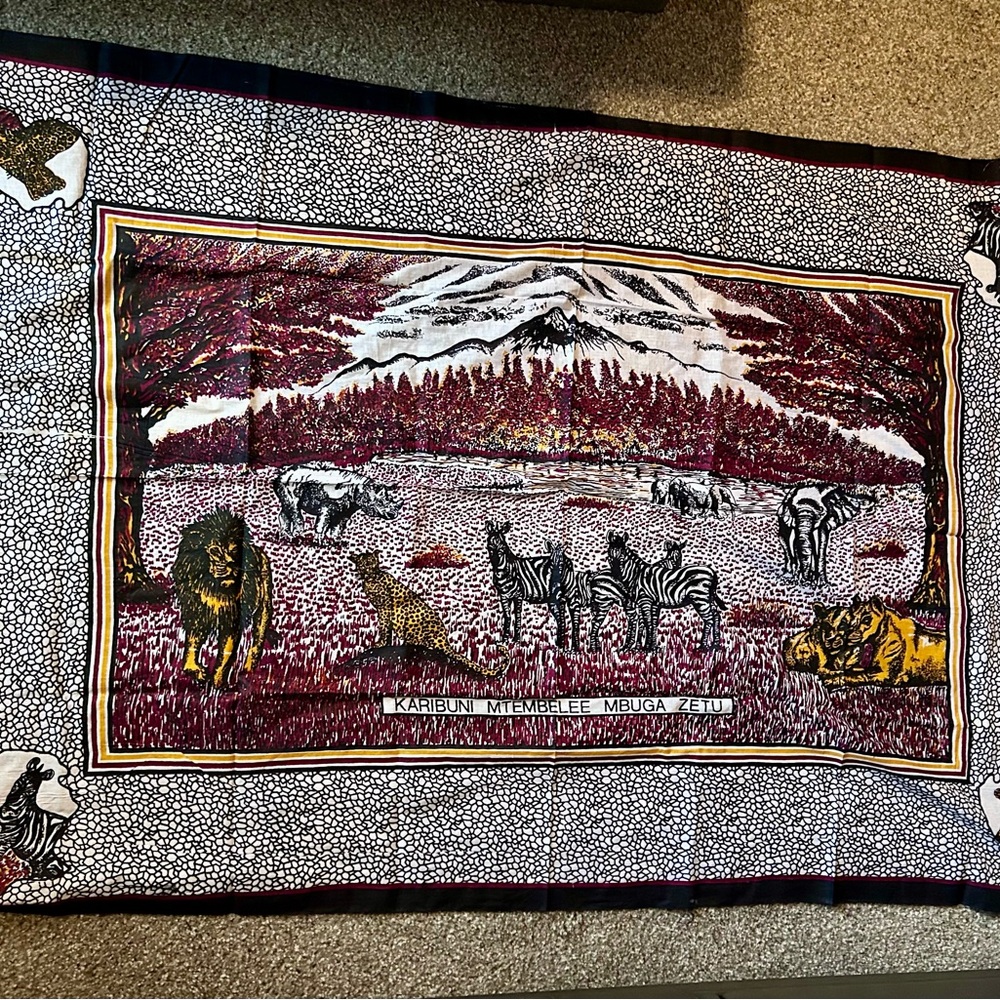 African Wildlife Print Tapestry
